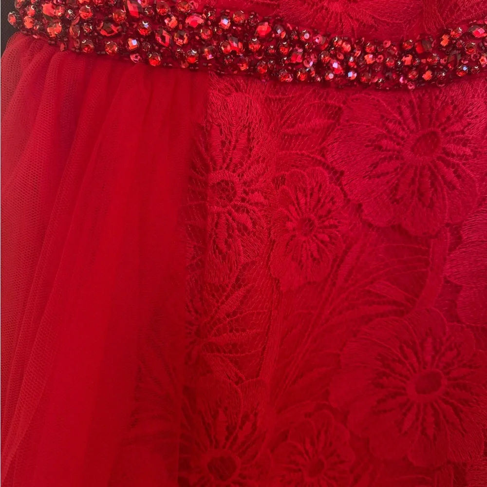 NWT Rachel Allan Red Prom Dress - Picture 8 of 14